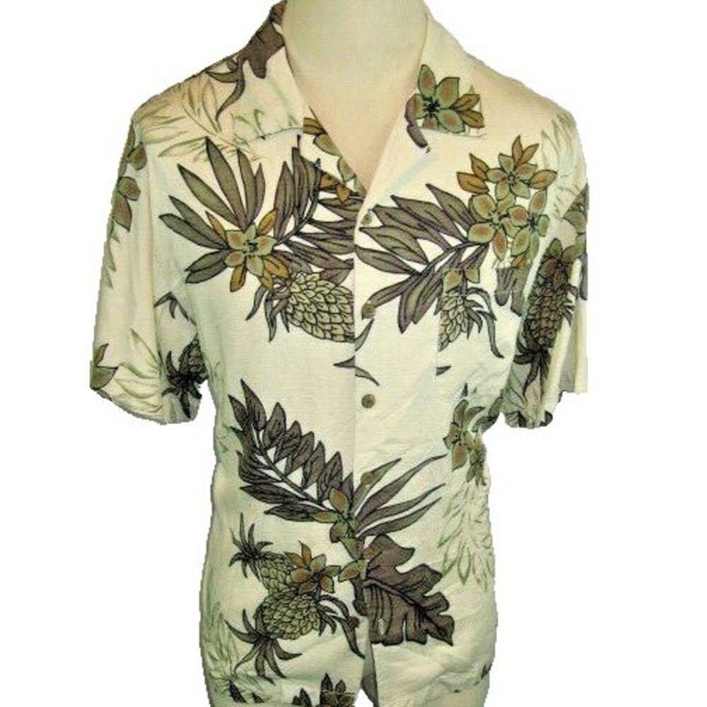 Mens La Cabana Multicolor Aloha Hawaiian Island Rayon SS Casual Shirt sz L